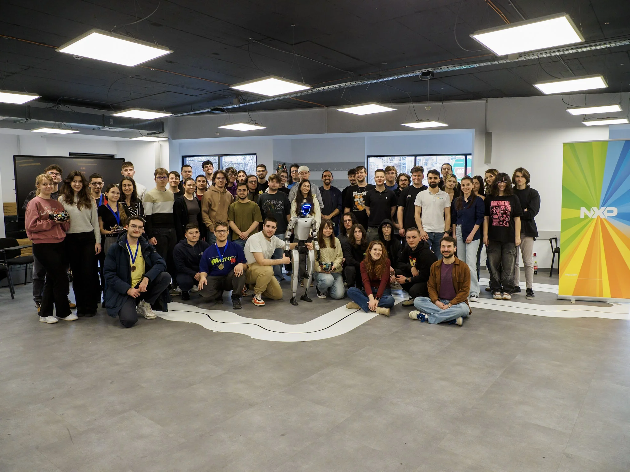 Line follower robots during the Unibuc Robotics Challenge